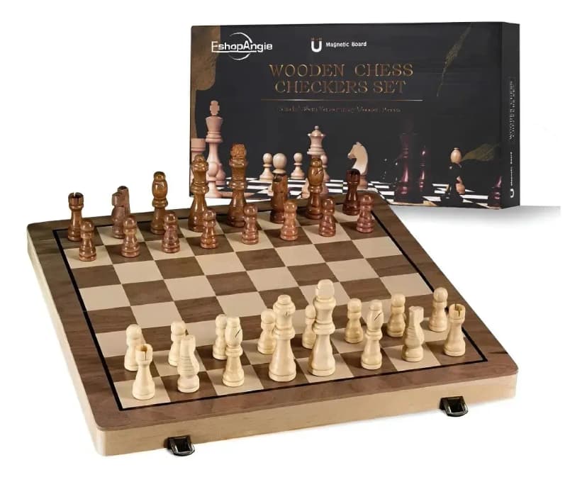 Tablero de ajedrez magnético de madera 39 x 39 cm EshopAngie