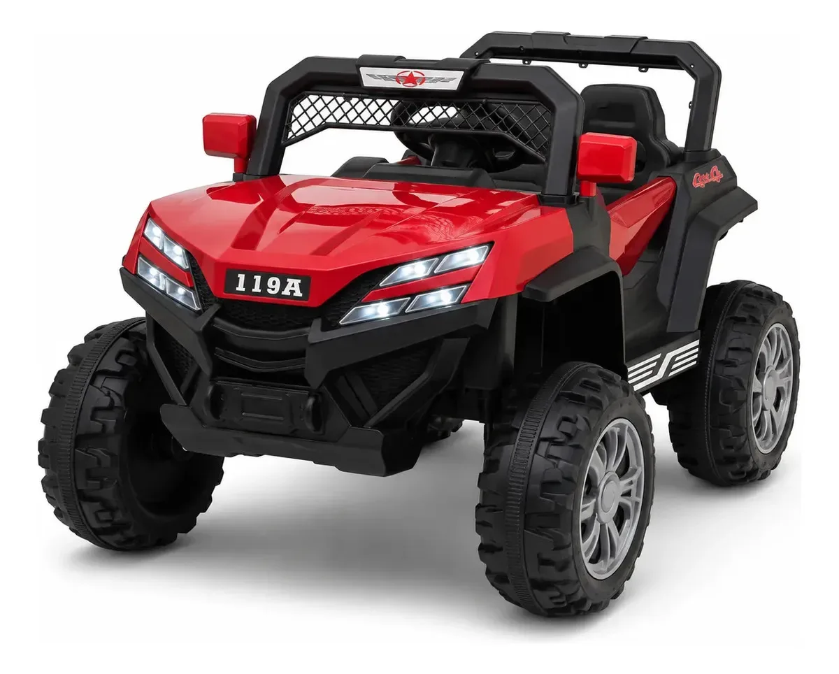 Little Monkey buggy eléctrico montable 12V 2 motores con control remoto rojo