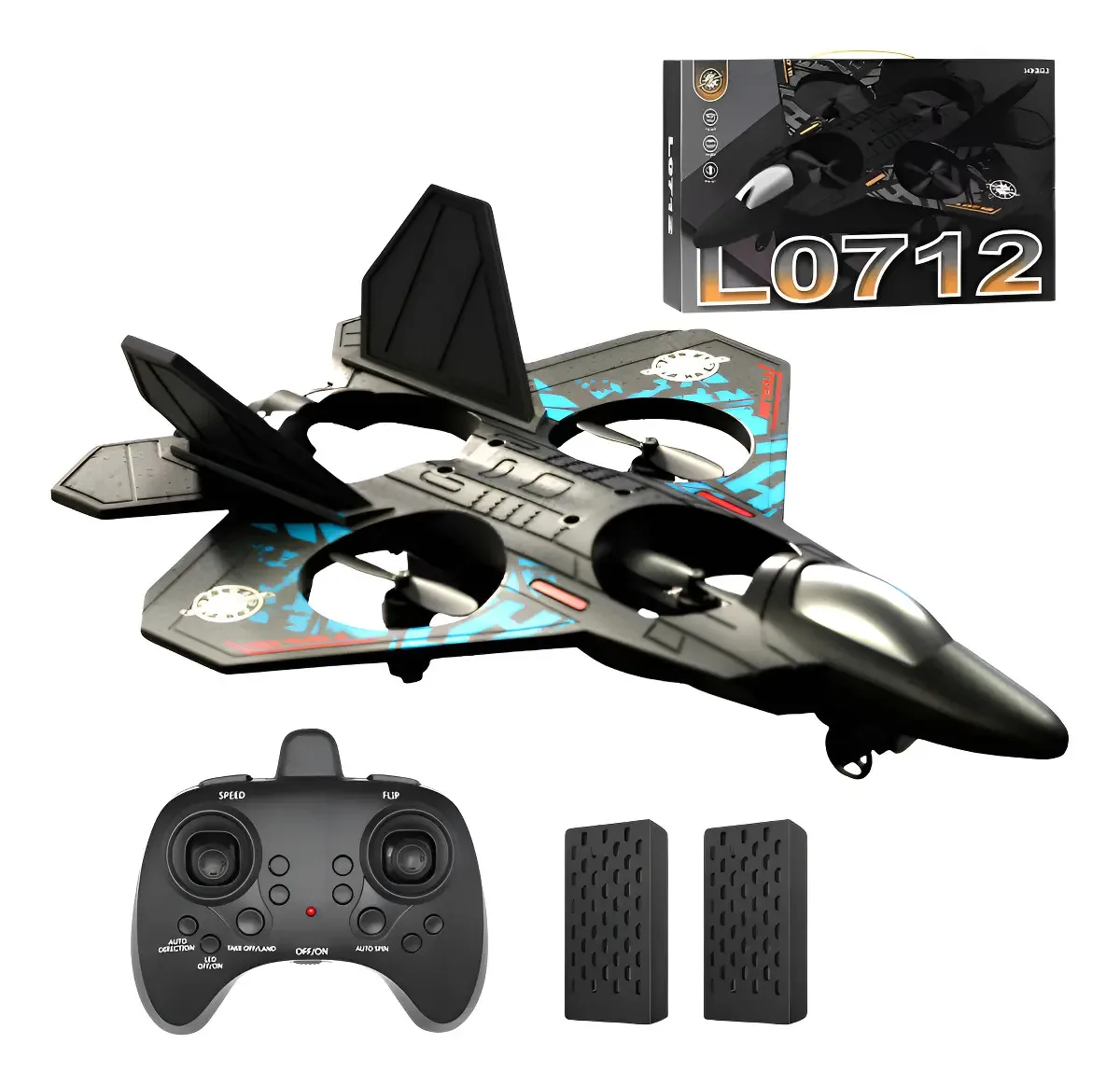 Avión planeador drone de control remoto con luces 0712