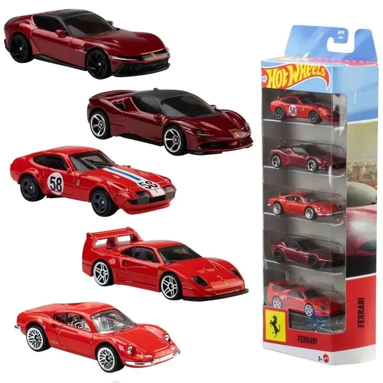Hot Wheels Ferrari pack de 5 autos 1:64 JKG16