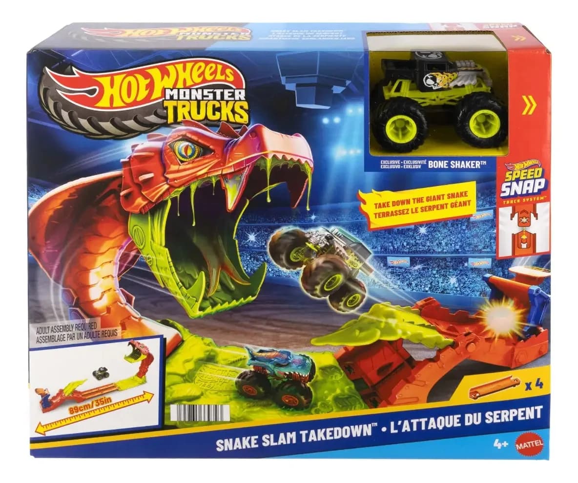 Hot Wheels Monster Trucks Pista Mordida de Serpiente JJN44