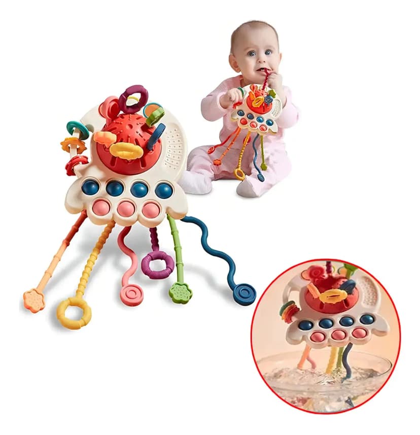 Juguete Sensorial Montessori con Cordón 4 en 1