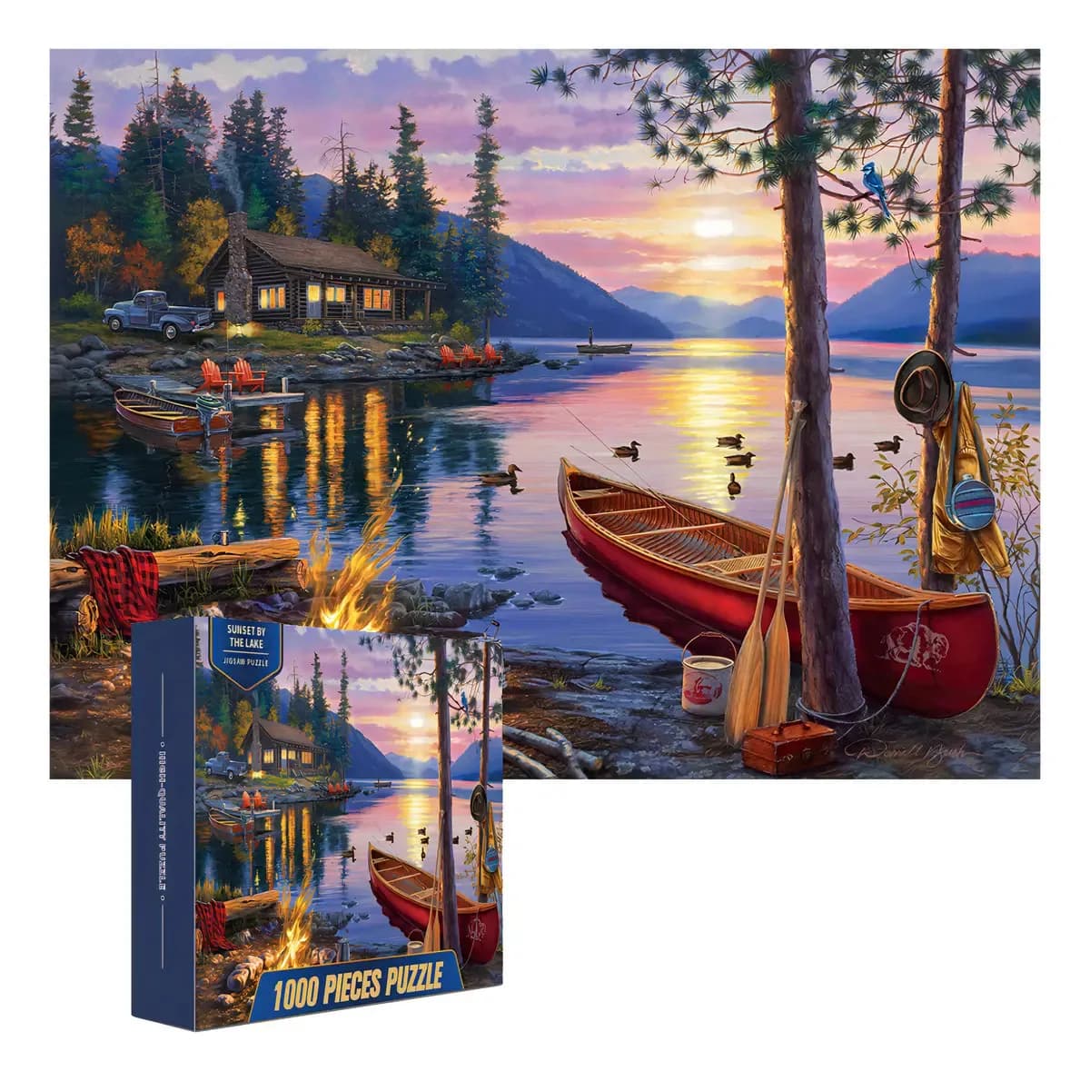 Rompecabezas FJED Canoa en el Lago 1000 piezas PT10911 70 x 50 cm